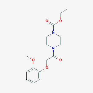 molecular formula C16H22N2O5 B5718469 ethyl 4-[(2-methoxyphenoxy)acetyl]-1-piperazinecarboxylate 