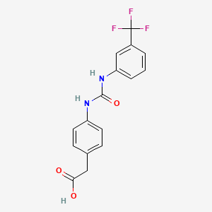 molecular formula C16H13F3N2O3 B5718488 {4-[({[3-(trifluoromethyl)phenyl]amino}carbonyl)amino]phenyl}acetic acid 
