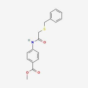 molecular formula C17H17NO3S B5718506 methyl 4-{[(benzylthio)acetyl]amino}benzoate 