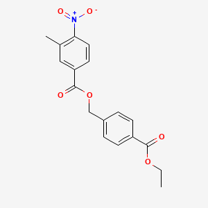 molecular formula C18H17NO6 B5718512 4-(ethoxycarbonyl)benzyl 3-methyl-4-nitrobenzoate 