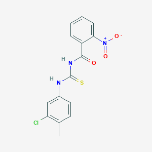 molecular formula C15H12ClN3O3S B5718518 N-{[(3-chloro-4-methylphenyl)amino]carbonothioyl}-2-nitrobenzamide 
