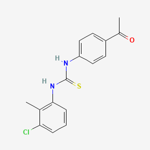 molecular formula C16H15ClN2OS B5718530 N-(4-acetylphenyl)-N'-(3-chloro-2-methylphenyl)thiourea 