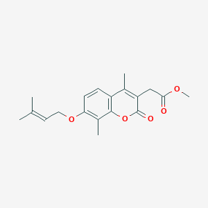 molecular formula C19H22O5 B5718548 methyl {4,8-dimethyl-7-[(3-methyl-2-buten-1-yl)oxy]-2-oxo-2H-chromen-3-yl}acetate 