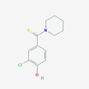 molecular formula C12H14ClNOS B5718577 2-chloro-4-(1-piperidinylcarbonothioyl)phenol 