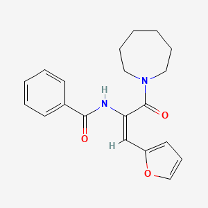 molecular formula C20H22N2O3 B5718584 N-[1-(1-azepanylcarbonyl)-2-(2-furyl)vinyl]benzamide 