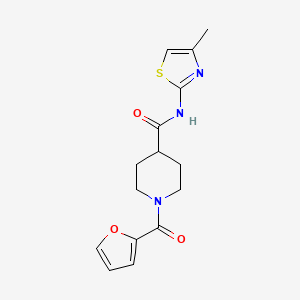 molecular formula C15H17N3O3S B5718589 1-(2-furoyl)-N-(4-methyl-1,3-thiazol-2-yl)piperidine-4-carboxamide 