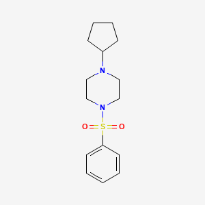 molecular formula C15H22N2O2S B5718614 1-cyclopentyl-4-(phenylsulfonyl)piperazine 
