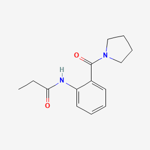molecular formula C14H18N2O2 B5718622 N-[2-(1-pyrrolidinylcarbonyl)phenyl]propanamide 