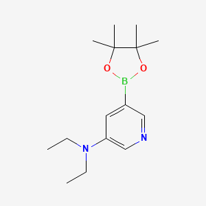 molecular formula C15H25BN2O2 B571868 N,N-diethyl-5-(4,4,5,5-tetramethyl-1,3,2-dioxaborolan-2-yl)pyridin-3-amine CAS No. 1257554-15-6
