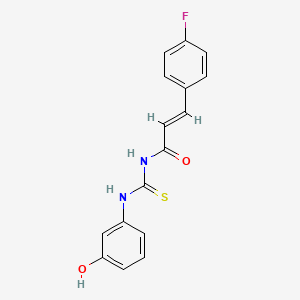 molecular formula C16H13FN2O2S B5718701 3-(4-fluorophenyl)-N-{[(3-hydroxyphenyl)amino]carbonothioyl}acrylamide 