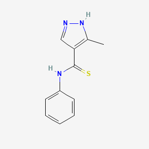 molecular formula C11H11N3S B5718709 5-methyl-N-phenyl-1H-pyrazole-4-carbothioamide 