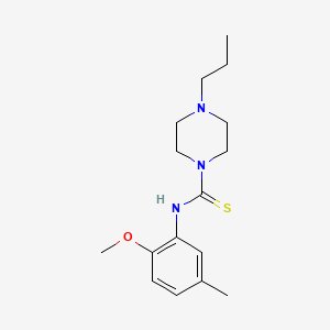 molecular formula C16H25N3OS B5718711 N-(2-methoxy-5-methylphenyl)-4-propyl-1-piperazinecarbothioamide 