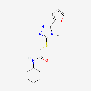 molecular formula C15H20N4O2S B5718721 N-cyclohexyl-2-{[5-(2-furyl)-4-methyl-4H-1,2,4-triazol-3-yl]thio}acetamide 
