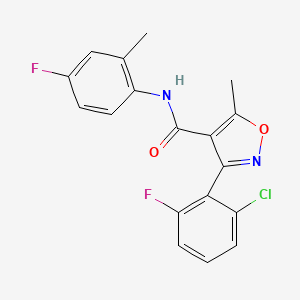 molecular formula C18H13ClF2N2O2 B5718724 3-(2-chloro-6-fluorophenyl)-N-(4-fluoro-2-methylphenyl)-5-methyl-4-isoxazolecarboxamide 