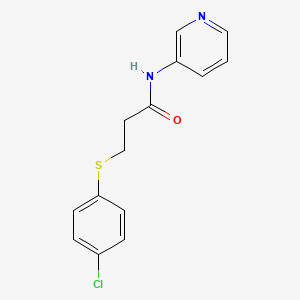 molecular formula C14H13ClN2OS B5718752 3-[(4-chlorophenyl)thio]-N-3-pyridinylpropanamide 