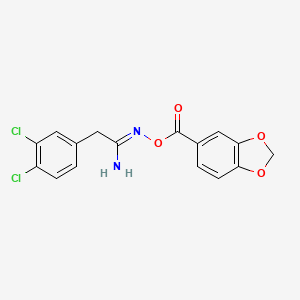 molecular formula C16H12Cl2N2O4 B5718788 N'-[(1,3-benzodioxol-5-ylcarbonyl)oxy]-2-(3,4-dichlorophenyl)ethanimidamide 