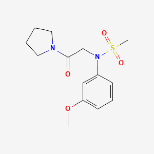 molecular formula C14H20N2O4S B5718853 N-(3-methoxyphenyl)-N-[2-oxo-2-(1-pyrrolidinyl)ethyl]methanesulfonamide 