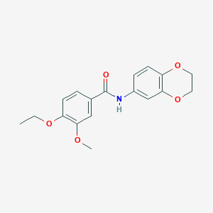 molecular formula C18H19NO5 B5718907 N-(2,3-dihydro-1,4-benzodioxin-6-yl)-4-ethoxy-3-methoxybenzamide 