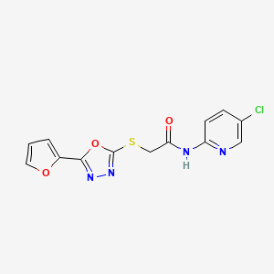 molecular formula C13H9ClN4O3S B5718937 N-(5-chloro-2-pyridinyl)-2-{[5-(2-furyl)-1,3,4-oxadiazol-2-yl]thio}acetamide 