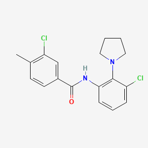 molecular formula C18H18Cl2N2O B5718977 3-chloro-N-[3-chloro-2-(1-pyrrolidinyl)phenyl]-4-methylbenzamide 