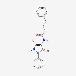 molecular formula C21H23N3O2 B5718982 N-(1,5-dimethyl-3-oxo-2-phenyl-2,3-dihydro-1H-pyrazol-4-yl)-4-phenylbutanamide 