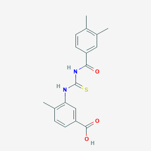 molecular formula C18H18N2O3S B5719010 3-({[(3,4-dimethylbenzoyl)amino]carbonothioyl}amino)-4-methylbenzoic acid 