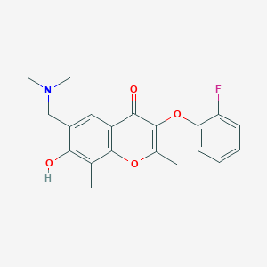 6-[(dimethylamino)methyl]-3-(2-fluorophenoxy)-7-hydroxy-2,8-dimethyl-4H-chromen-4-one