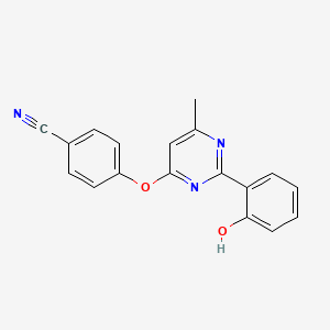molecular formula C18H13N3O2 B5719043 4-{[2-(2-hydroxyphenyl)-6-methyl-4-pyrimidinyl]oxy}benzonitrile 
