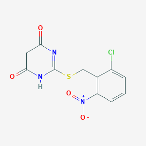 molecular formula C11H8ClN3O4S B5719060 2-[(2-chloro-6-nitrobenzyl)thio]-4,6(1H,5H)-pyrimidinedione 