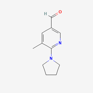 B571907 5-Methyl-6-(pyrrolidin-1-yl)nicotinaldehyde CAS No. 1355206-00-6