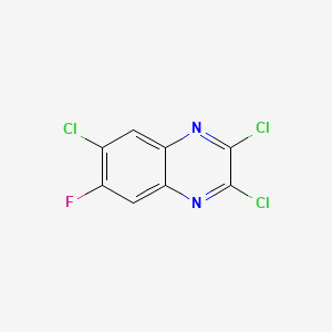 molecular formula C8H2Cl3FN2 B571908 2,3,6-三氯-7-氟喹喔啉 CAS No. 1217303-10-0