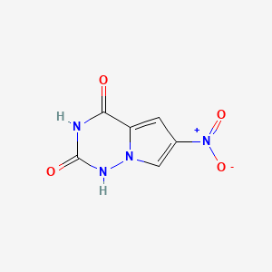 molecular formula C6H4N4O4 B571910 6-nitropyrrolo[2,1-f][1,2,4]triazine-2,4(1H,3H)-dione CAS No. 1245644-73-8