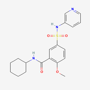 molecular formula C19H23N3O4S B5719102 N-cyclohexyl-2-methoxy-5-[(3-pyridinylamino)sulfonyl]benzamide 