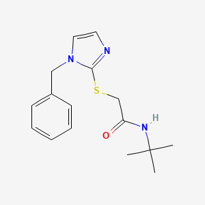 molecular formula C16H21N3OS B5719110 2-[(1-benzyl-1H-imidazol-2-yl)thio]-N-(tert-butyl)acetamide 
