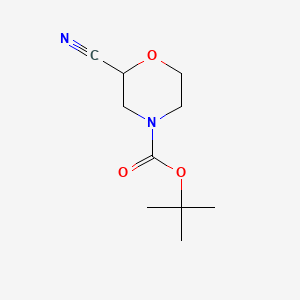 molecular formula C10H16N2O3 B571912 (S)-N-Boc-2-cyanomorpholine CAS No. 1257856-31-7