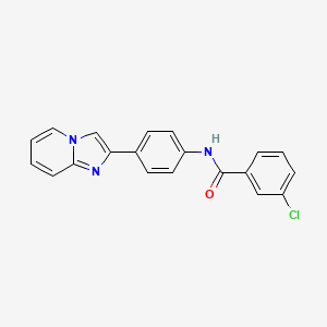 molecular formula C20H14ClN3O B5719165 3-chloro-N-(4-imidazo[1,2-a]pyridin-2-ylphenyl)benzamide 