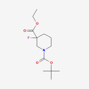 molecular formula C13H22FNO4 B571918 1-叔丁氧羰基-3-氟哌啶-3-羧酸乙酯 CAS No. 1228631-45-5