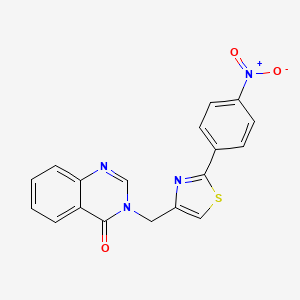 molecular formula C18H12N4O3S B5719220 3-{[2-(4-nitrophenyl)-1,3-thiazol-4-yl]methyl}quinazolin-4(3H)-one 