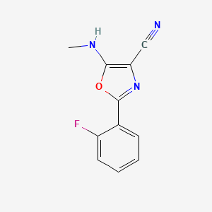 molecular formula C11H8FN3O B5719277 2-(2-fluorophenyl)-5-(methylamino)-1,3-oxazole-4-carbonitrile 