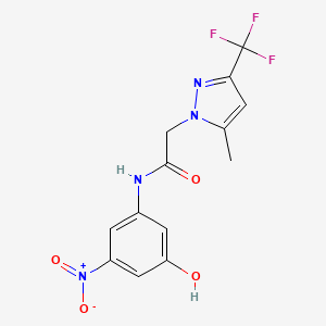 N-(3-hydroxy-5-nitrophenyl)-2-[5-methyl-3-(trifluoromethyl)-1H-pyrazol-1-yl]acetamide