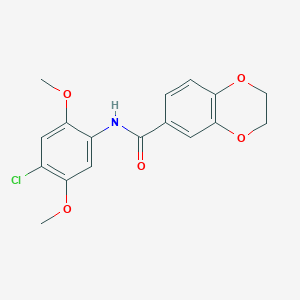 molecular formula C17H16ClNO5 B5719331 N-(4-chloro-2,5-dimethoxyphenyl)-2,3-dihydro-1,4-benzodioxine-6-carboxamide 