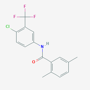 molecular formula C16H13ClF3NO B5719364 N-[4-chloro-3-(trifluoromethyl)phenyl]-2,5-dimethylbenzamide 