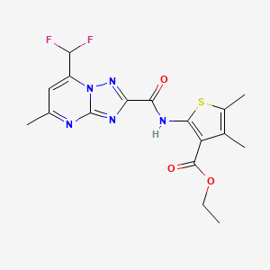 molecular formula C17H17F2N5O3S B5719377 ethyl 2-({[7-(difluoromethyl)-5-methyl[1,2,4]triazolo[1,5-a]pyrimidin-2-yl]carbonyl}amino)-4,5-dimethyl-3-thiophenecarboxylate 