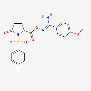 4-methoxy-N'-[({1-[(4-methylphenyl)sulfonyl]-5-oxo-2-pyrrolidinyl}carbonyl)oxy]benzenecarboximidamide