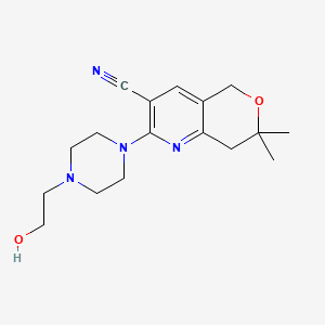 2-[4-(2-hydroxyethyl)-1-piperazinyl]-7,7-dimethyl-7,8-dihydro-5H-pyrano[4,3-b]pyridine-3-carbonitrile