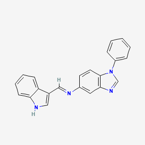 molecular formula C22H16N4 B5719441 N-(1H-indol-3-ylmethylene)-1-phenyl-1H-benzimidazol-5-amine 