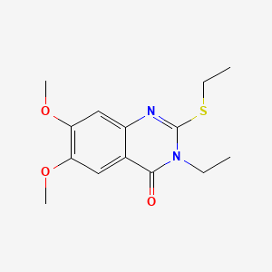 molecular formula C14H18N2O3S B5719467 3-ethyl-2-(ethylthio)-6,7-dimethoxy-4(3H)-quinazolinone 