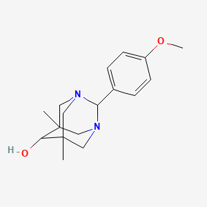 2-(4-methoxyphenyl)-5,7-dimethyl-1,3-diazatricyclo[3.3.1.1~3,7~]decan-6-ol