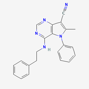 6-methyl-5-phenyl-4-[(2-phenylethyl)amino]-5H-pyrrolo[3,2-d]pyrimidine-7-carbonitrile