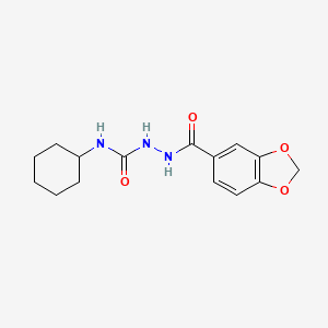 molecular formula C15H19N3O4 B5719498 2-(1,3-benzodioxol-5-ylcarbonyl)-N-cyclohexylhydrazinecarboxamide CAS No. 5694-35-9